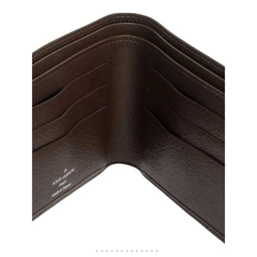 Louis Vuitton Dark Brown Textured Leather Bi-Fold Wallet